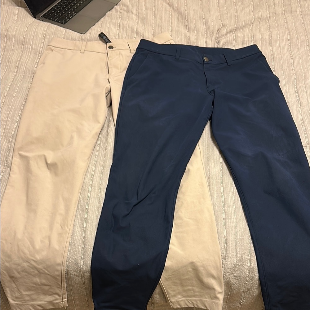 2 PAIRS of Lululemon ABC slim fit Warpstreme trousers